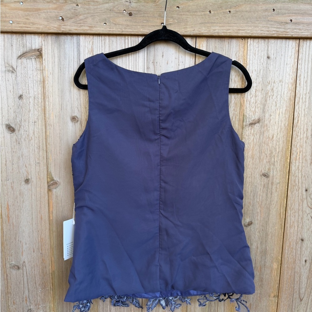 NWT Women’s Chiffon Suit 3 Piece Lace Appliqués Long Sleeve Dressy Formal Blue - Picture 5 of 11